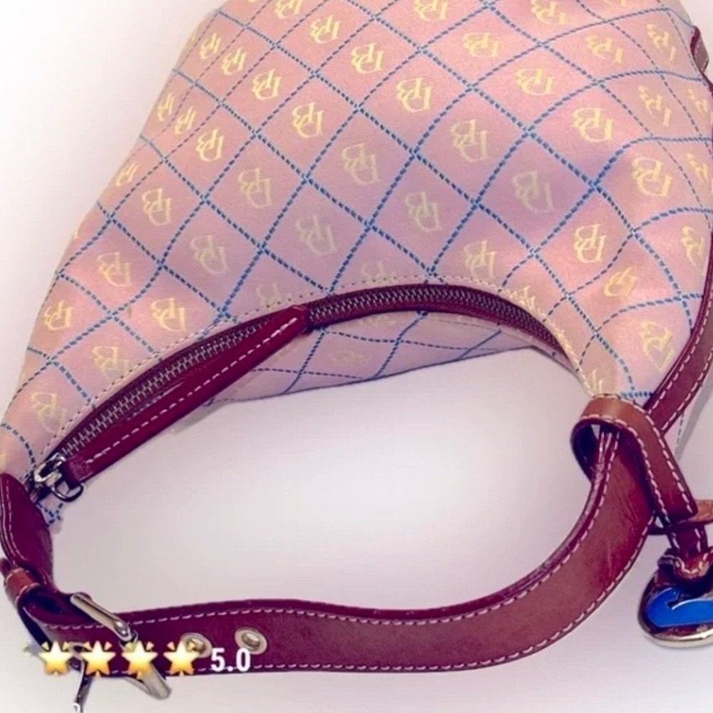 NWOT Pink Dooney & Bourke Signature Monogram DB Bucket Hobo Bag